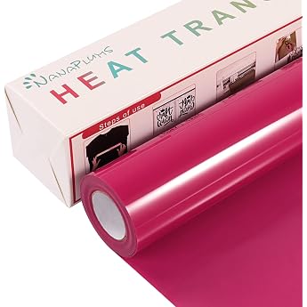 Nanaplums Plotter Film Textile 30.5 cm x 4 m Transfer Film Plotter Flex Film for Cricut and Silhouette Cameo Used in Textiles Transfer Film for Iron-On DIY T-Shirt Fabrics Rose Red