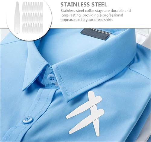 Miniatura 3 de Camisas de cuello de camisa para hombre, 36 piezas, cuello de acero inoxidable, insertos de cuello de camisa para hombres y mujeres, camisas para