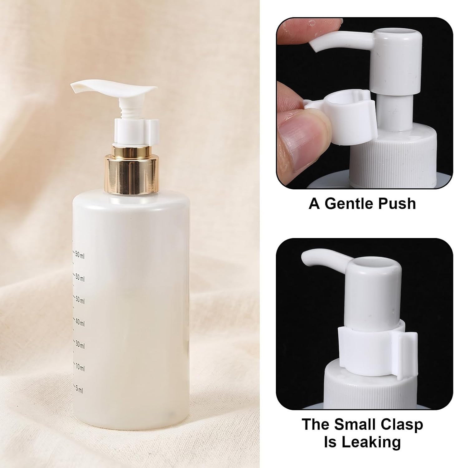 Andibro 10Pcs Leakproof Pump Lock Clip, Plastic Pump Bottle Travel Lock Clip for Shampoo Lotion Cleansing Oil Bottles Travel Friendly Leak Locks Clamp for Makeup