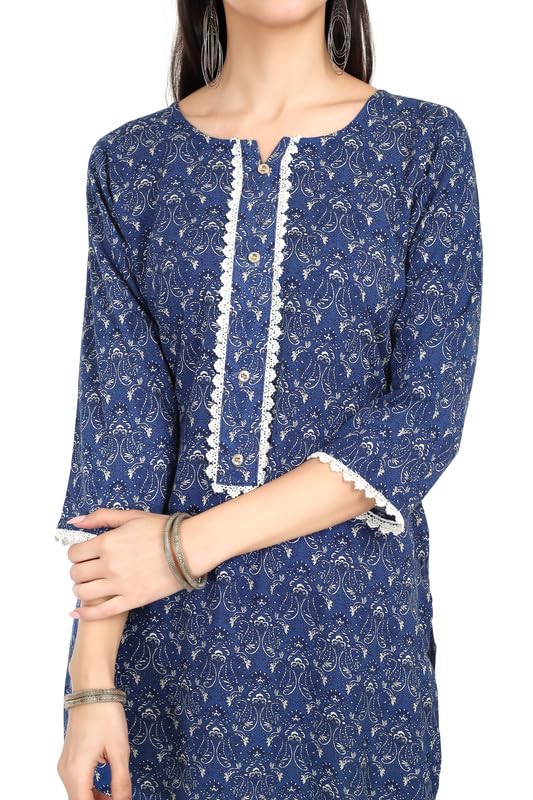 Image of Women's Rayon Kurta - Ethnic Wear Straight Kurti for Daily, Office & Festive Use