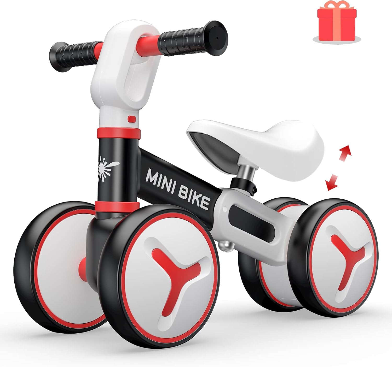 Ancaixin Baby Balance Bike for 1 Year Old Boys and Girls, Toddler Bikes 12-36 Months Baby Riding Toys with 4 Wheels, First Birthday Gifts for 2 3 4 Years Old, Adjustable Seat and Running Trainer