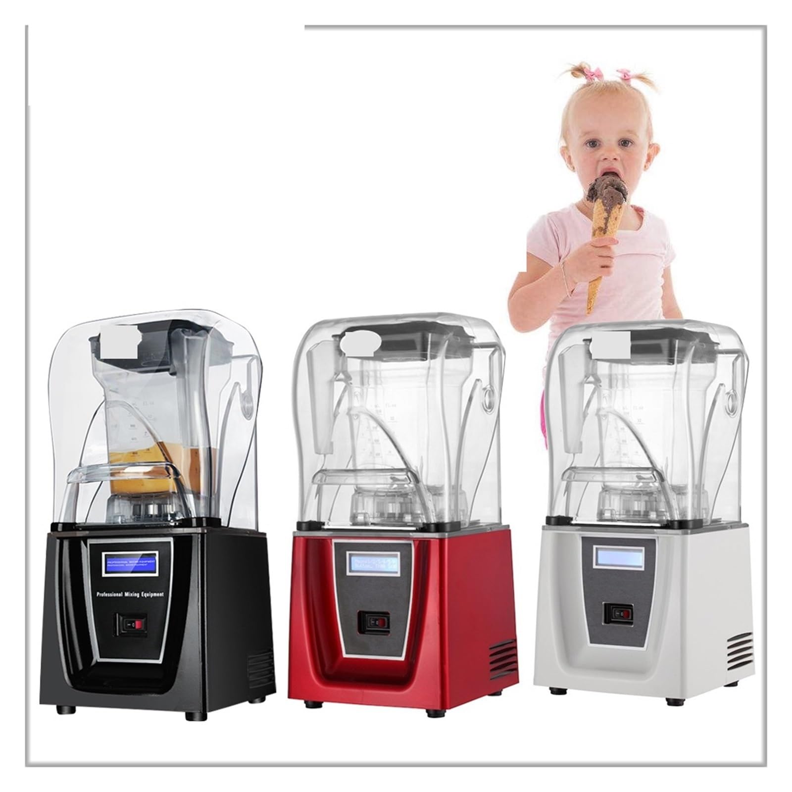 Frullatore Commerciale Ad Alte Prestazioni Isolamento Acustico Da 1800 W For Alimenti 2 Litri For Impieghi Gravosi Senza BPA Silenzioso Potente Lavorazione Sforzo Ingredienti(Black)
