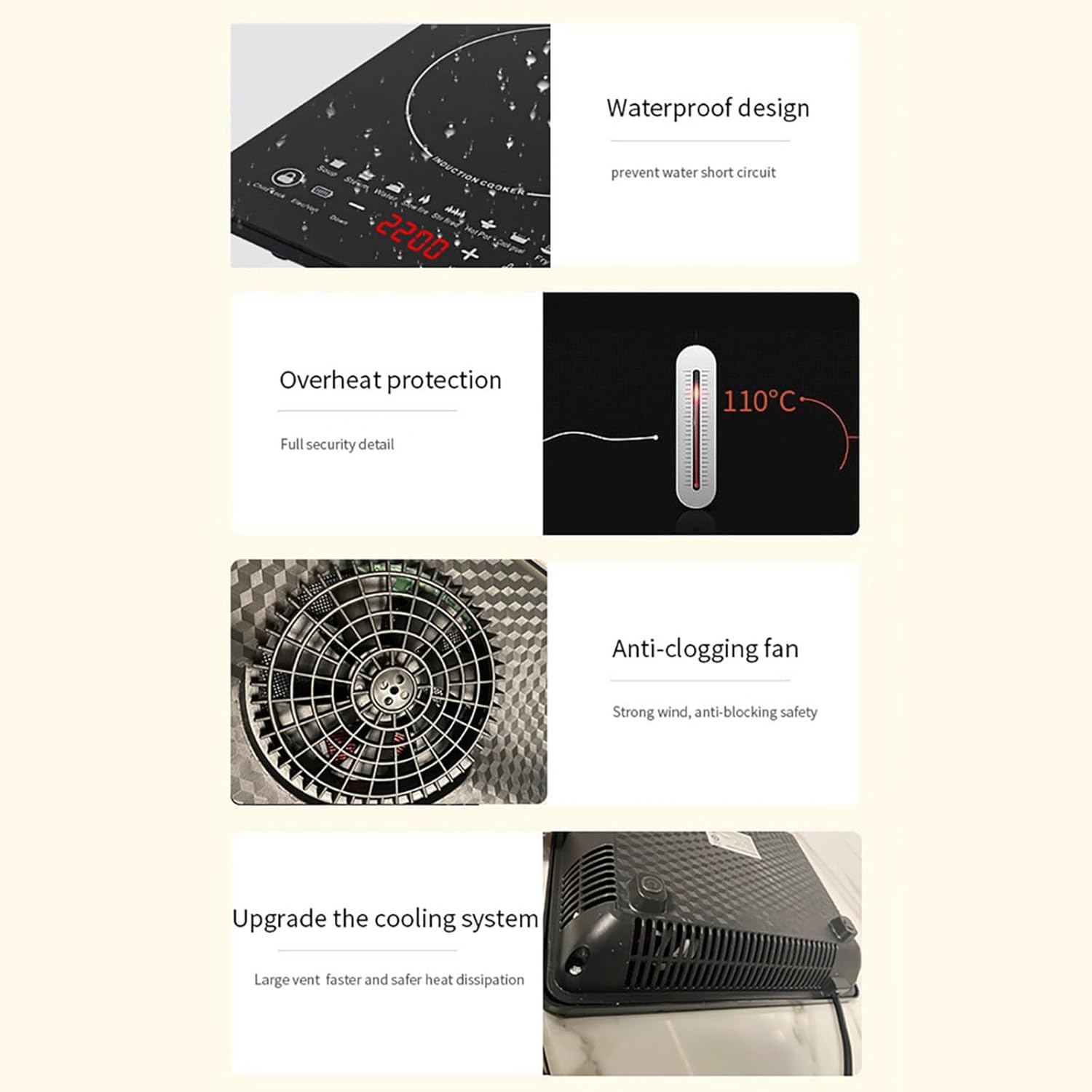 Multi-Function Induction Cooker, High-Power Household Intelligent Energy-Saving Wok Electric Cooker 220V/110V
