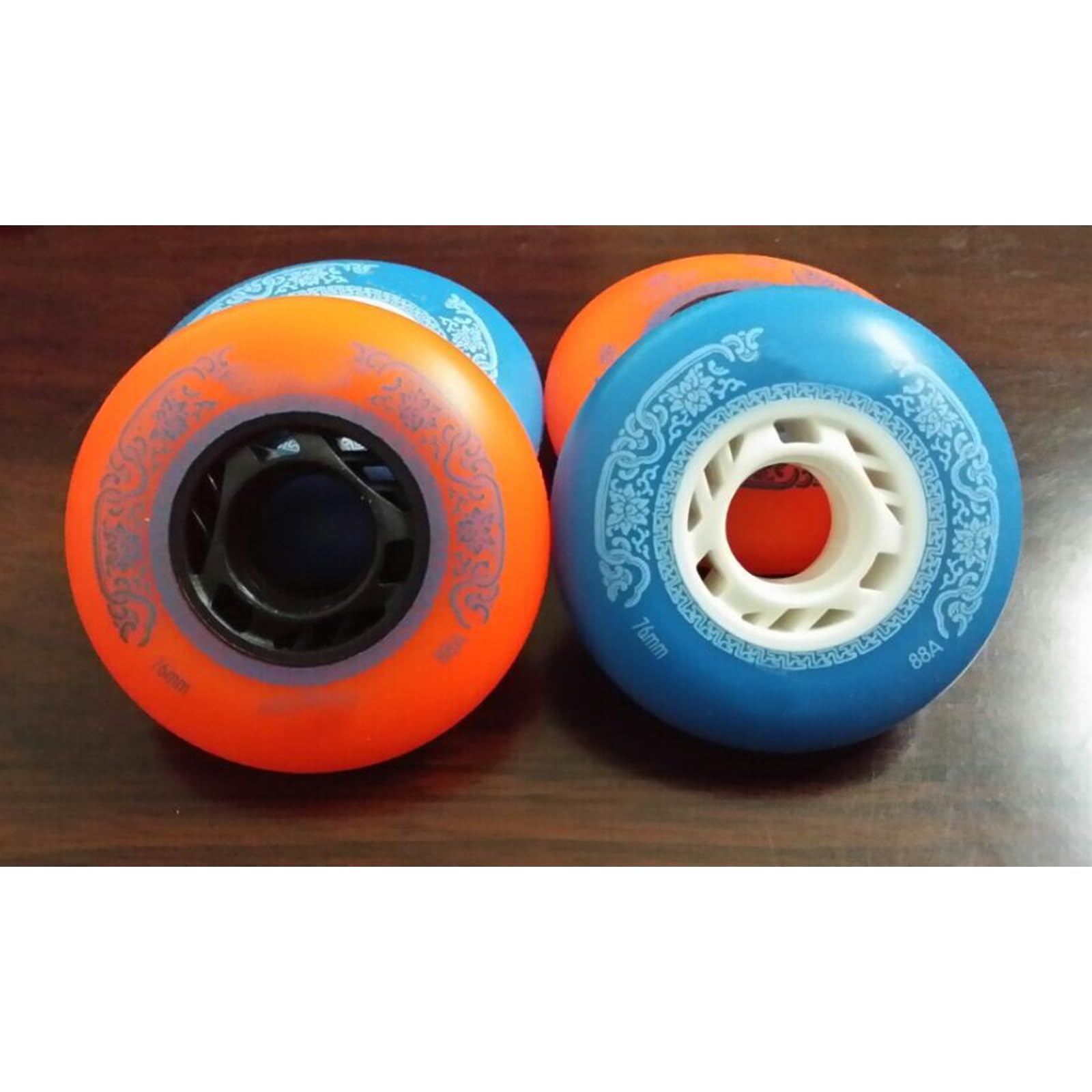 Genérico Ruedas de Repuesto para Patines en Línea Exterior Interior Rueda de Patinaje de Velocidad en Línea de 73 mm, 76 mm Y 80 mm, 90 A, con Rodamiento