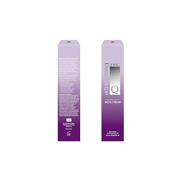 DHC CoQ10 Neck Cream, Firming and Toning Moisturizer for Neck and Decolletage, Antioxidant-rich, Youthful-looking Skin, Fragrance and Colorant Free, 1.2 oz. Net wt.