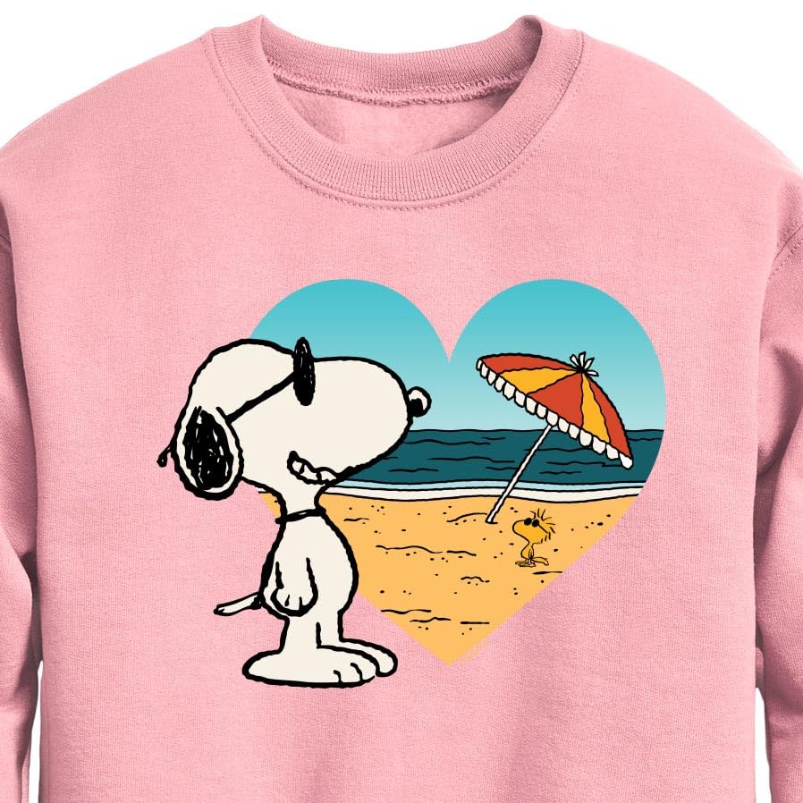 HYBRID APPAREL - Peanuts - Summer Edition - Snoopy Hearts the Beach - Toddler & Youth Crewneck Fleece Sweatshirt2