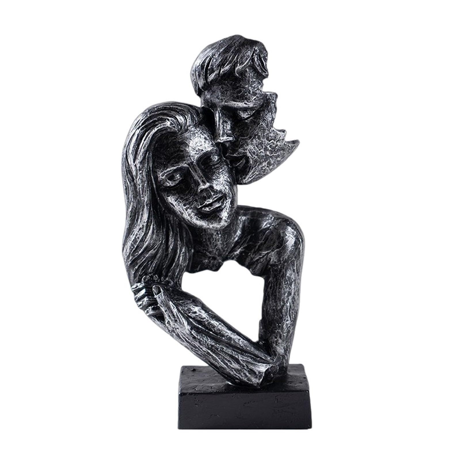 JJJing5 Decor Abstract Couple Statue Couples Kiss Sculpture Romantic Decor Wedding Gift Nightstand Accessories(A2)