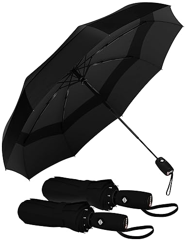 REPEL Windproof Travel Umbrella - Compact & Withstands Winds up to 85MPH , Strongest Premium Auto Folding Umbrella for Rain and Sun - Durable, Light & Portable for Women & Men , Fits Backpack & Cars