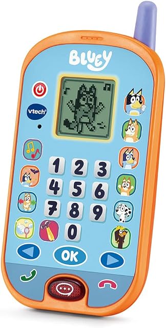 VTech Bluey - Bluey Interaktywna zabawka edukacyjna na smartfon dla dzieci Bluey Toy 3/7 lat Wersja FR