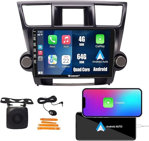 Miniatura 12 de Coche Android Navegación Estéreo GPS Radio Reverse Cámara Pantalla 10 "IPS Pantalla Táctil Headunit Tablet Pad Media Player para Toyota Highlander