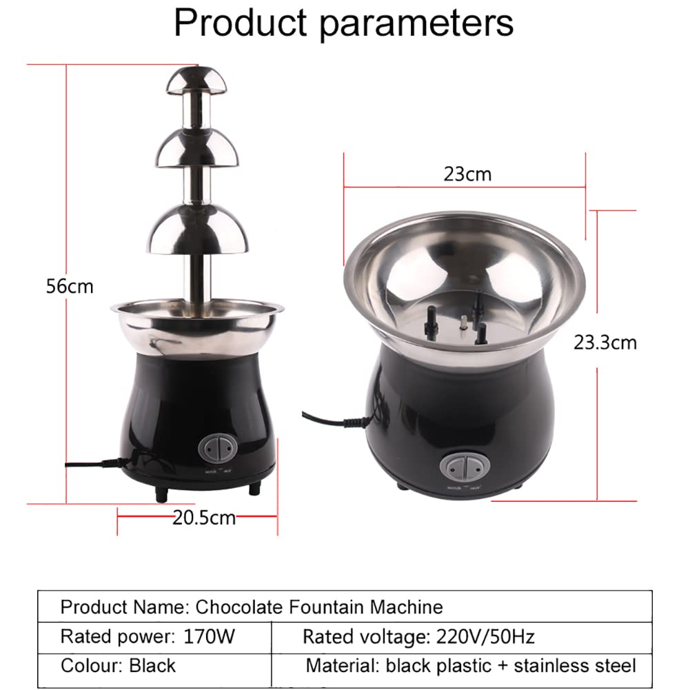 Máquina comercial de fuente de fondue de chocolate, fuente de chocolate de 3 niveles, máquina de ollas calientes de cascada de chocolate, calentador de salsa para queso nacho, salsa barbacoa, fruta