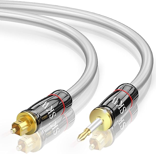 SKW Mini Toslink to Toslink Optical Digital Audio Cable 2M