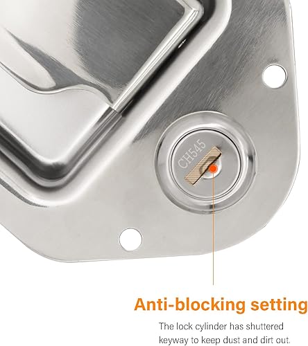 Miniatura 4 de Pestillo de repuesto para caja de herramientas, 2 cajas de herramientas de acero inoxidable para camión, cerradura de pala, mango de repuesto de