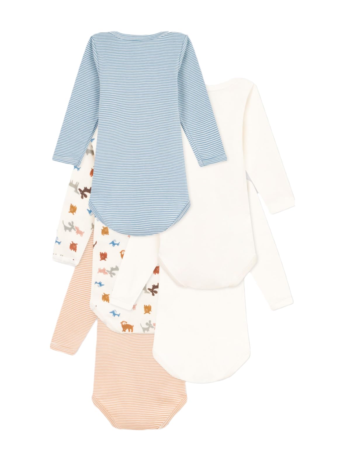 Petit Bateau Body a Rayas de Manga Larga Unisex bebé