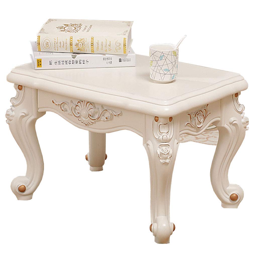 Table basse design blanc meuble de salon moderne largeur 50cm