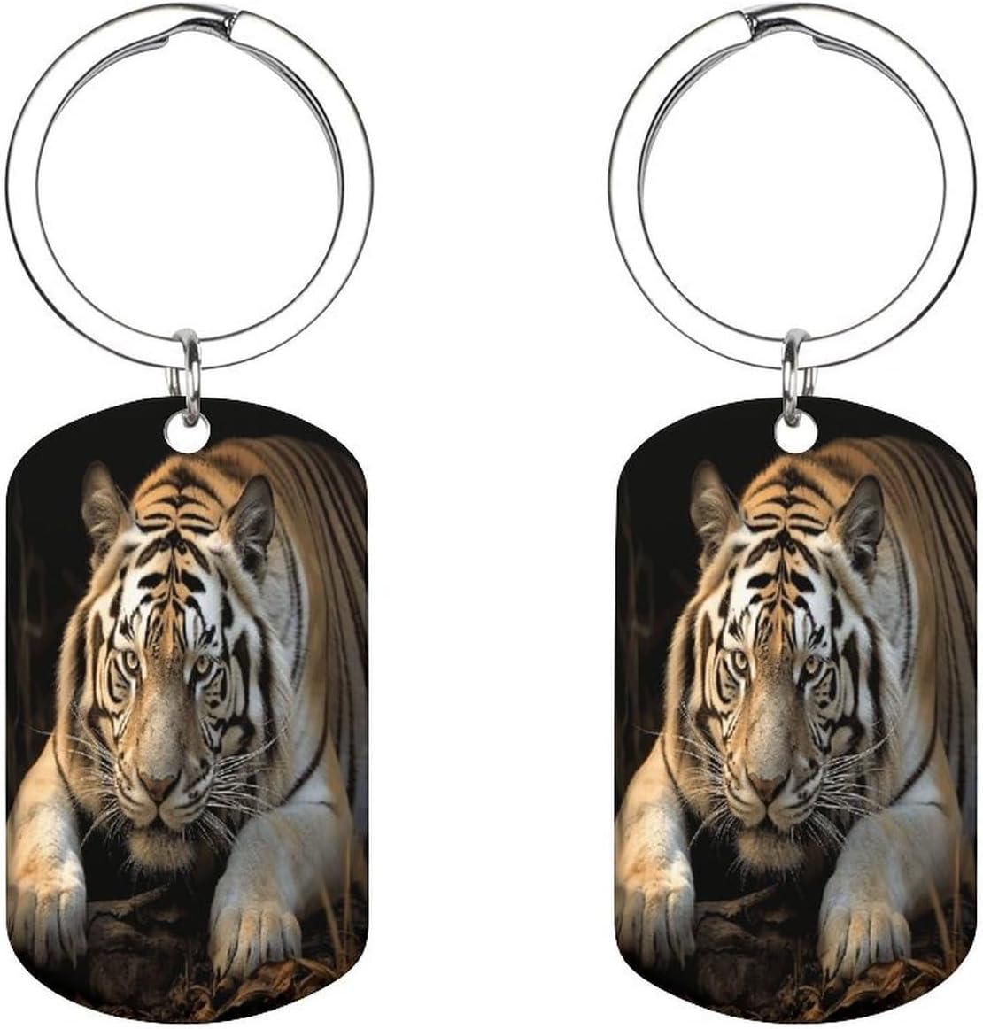 Metal Keychain with Pictures Keyring Fashion Key Chain Ring Clip