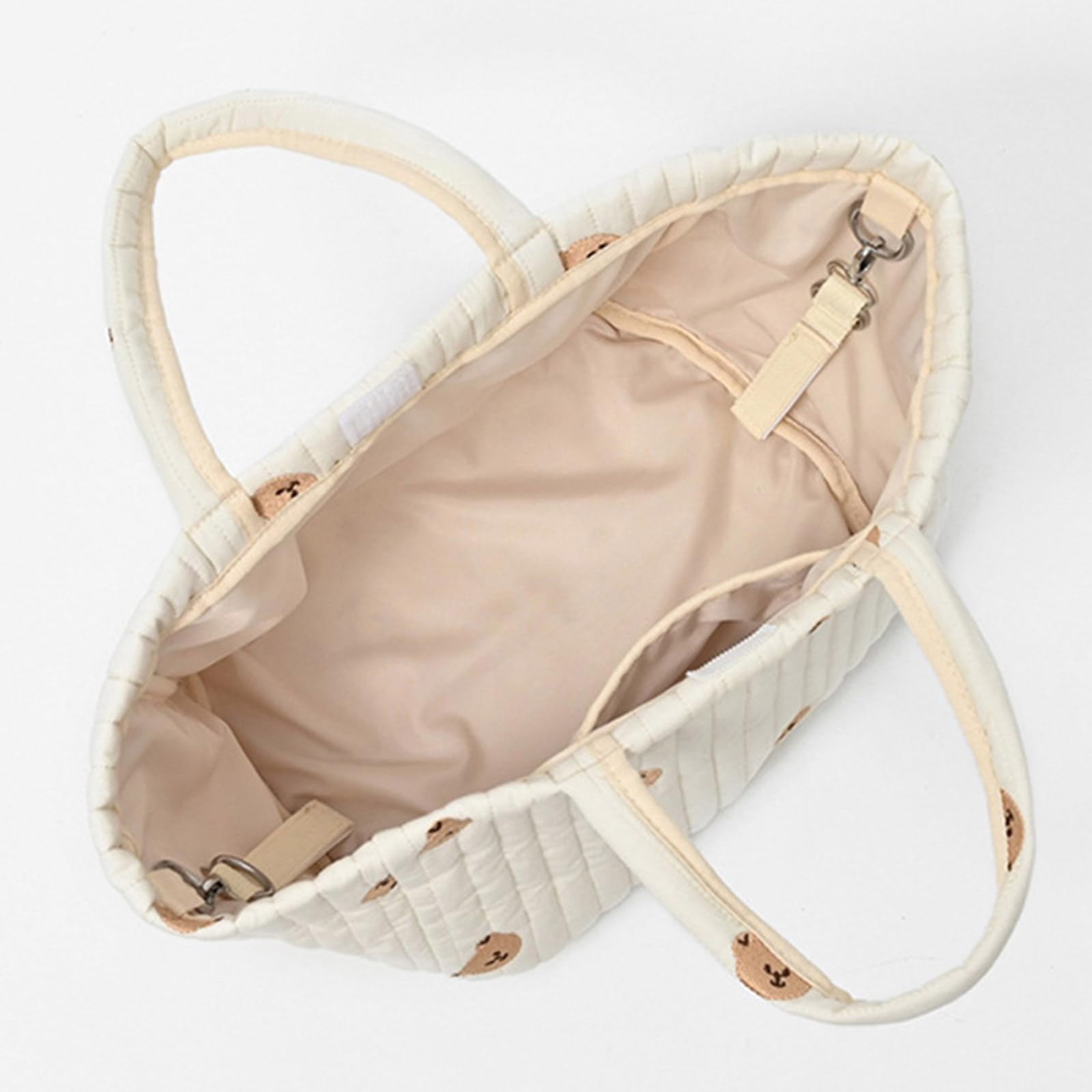 Borsa da viaggio per pannolini con motivo ricamato, grande capacità, per carrozzina, passeggino, borsa da appendere alla mamma borsa morbida da viaggio