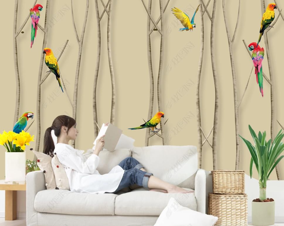 Papier peint intissé perroquet arboricole chinois de qualité supérieure pour chambre