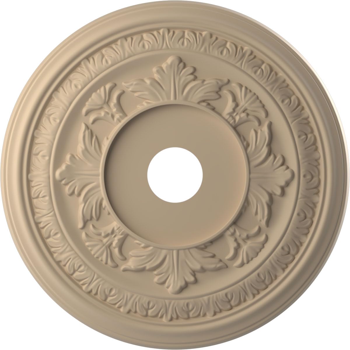 22"OD x 3 1/2"ID x 1"P Baltimore Thermoformed PVC Ceiling Medallion (Fits Canopies up to 7 3/4"), UltraCover Satin Smokey Beige