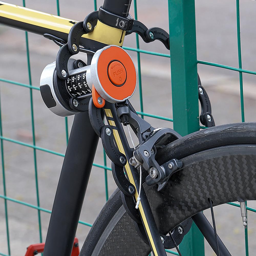Lucchetto a Combinazione per Bici Moto, Codice a 4 Cifre Senza Chiave Antifurto ad Alta Sicurezza, Portatile con Supporto per Montaggio