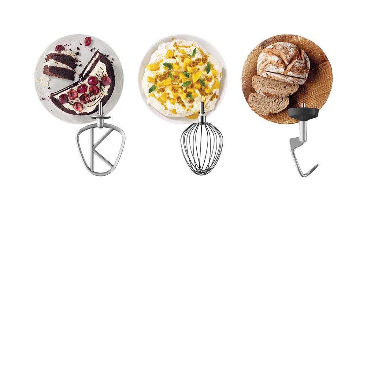 Kenwood Chef XL Amasadora planetaria KVL4100W, 3 ganchos y batidores para amasar, montar y mezclar, cuenco de 6,7 L, lavable en lavavajillas, motor de 1200 W, color blanco