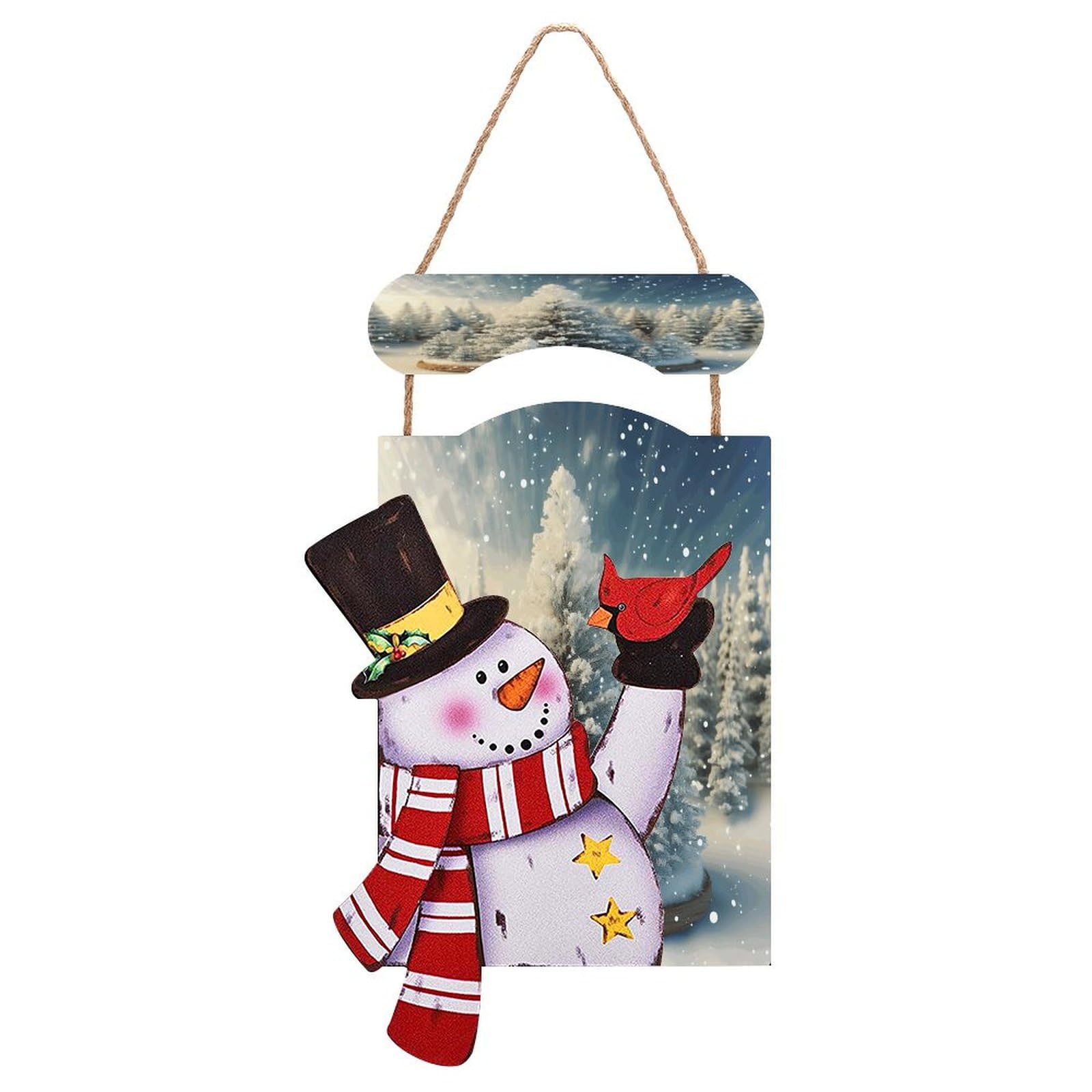 Décoration murale de Noël avec panneau en bois suspendu pour porte d'entrée