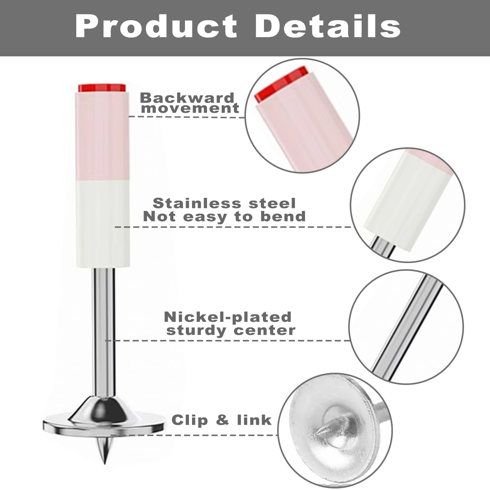 Lot de 400 Clous pour Pistolets à Ongles, 7.3 mm, Assortiment de Clous en Acier Trempé, Goujons Ronds en Béton Bitumé, Outil de Tir pour Murs en Béton, Clous de Toiture, Cloueuse à Béton