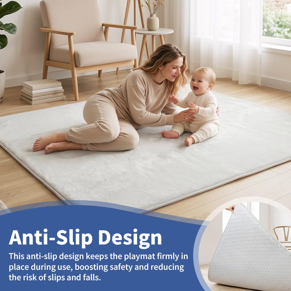 Vicloon Moderno Tappeto Salotto 150 x 180 cm, Tappeto per Soggiorno, Tappeto Antiscivolo Ispessito, Tappeto Grigio Soffice per Camera da Letto, Tappeto Morbido e Spesso per Comodino, Grigio