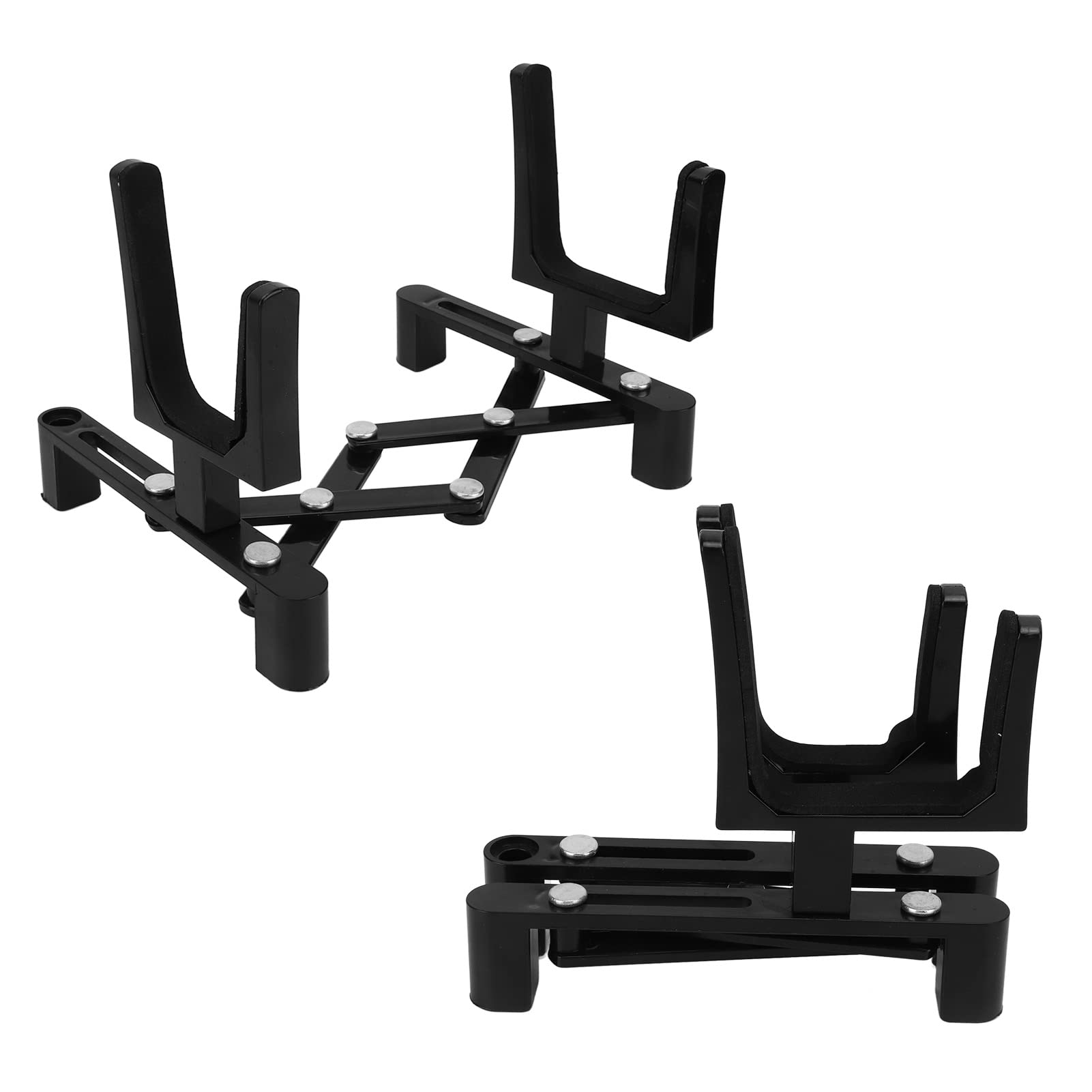 Support de violon pliable, métal ABS résistant à l'usure Excellente performance Présentoir de violon pliable inoffensif pour mini guitare pour ukulélé(Le noir)