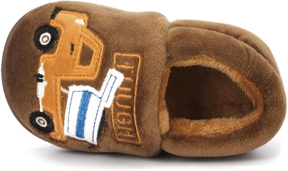  | ESTAMICO Boys Girls Warm Slippers Cartoon Car Kids Winter Indoor Household Shoes | Slippers