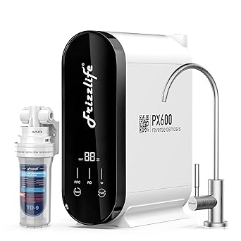 Frizzlife 600 GPD Reverse Osmosis Water Filtration System, 11 Stage Tankless Reverse Osmosis Water Filter, Under Sink RO Water Filter, 21 Pure to Drain, with TD-9 Alkaline Filter