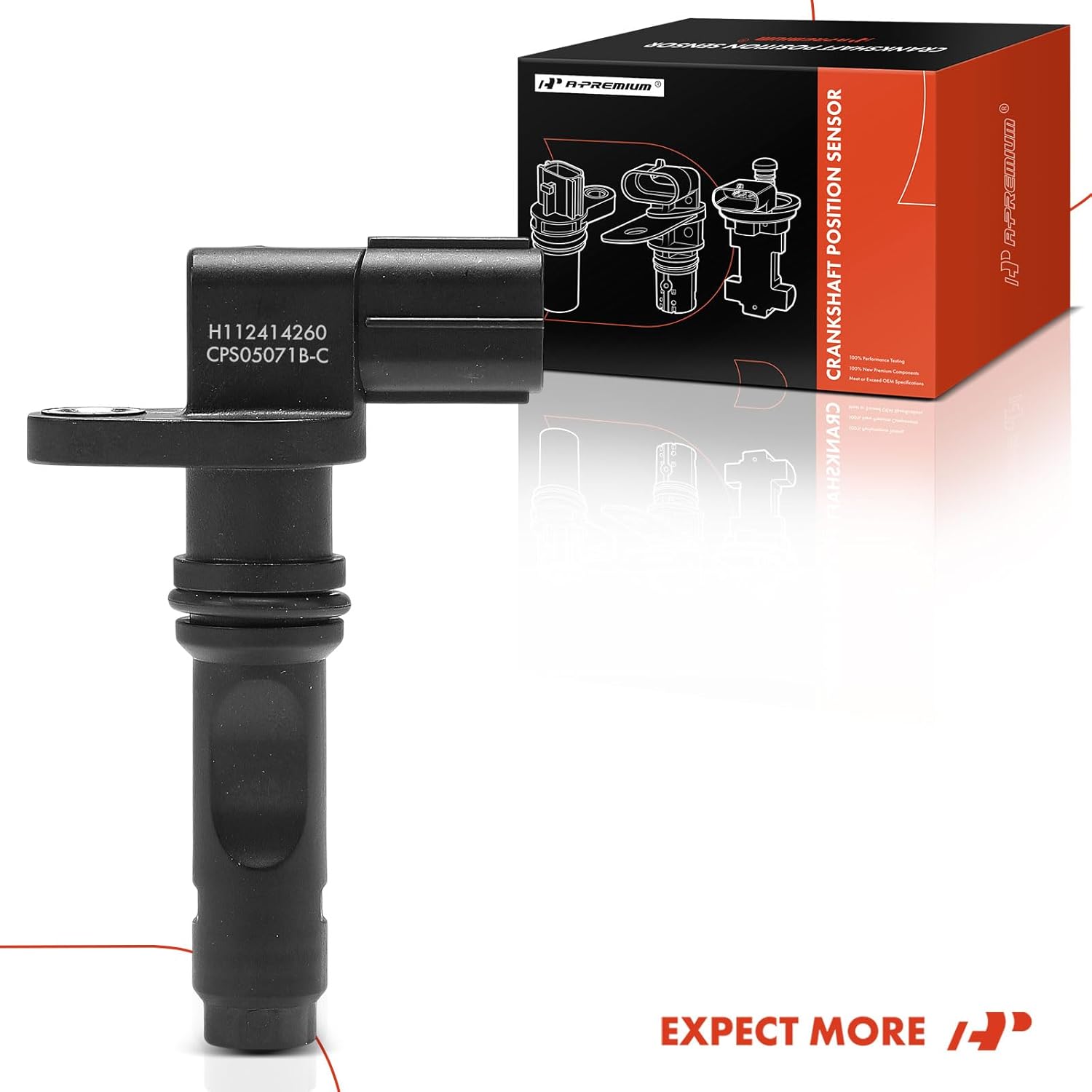 A-Premium Engine Crankshaft Position Sensor Compatible with Toyota Highlander 2017-2018, Land Cruiser, Sequoia, Sienna & Lexus GS460, GX460, LX570, LS460, RX450h, Replace# 9091905071