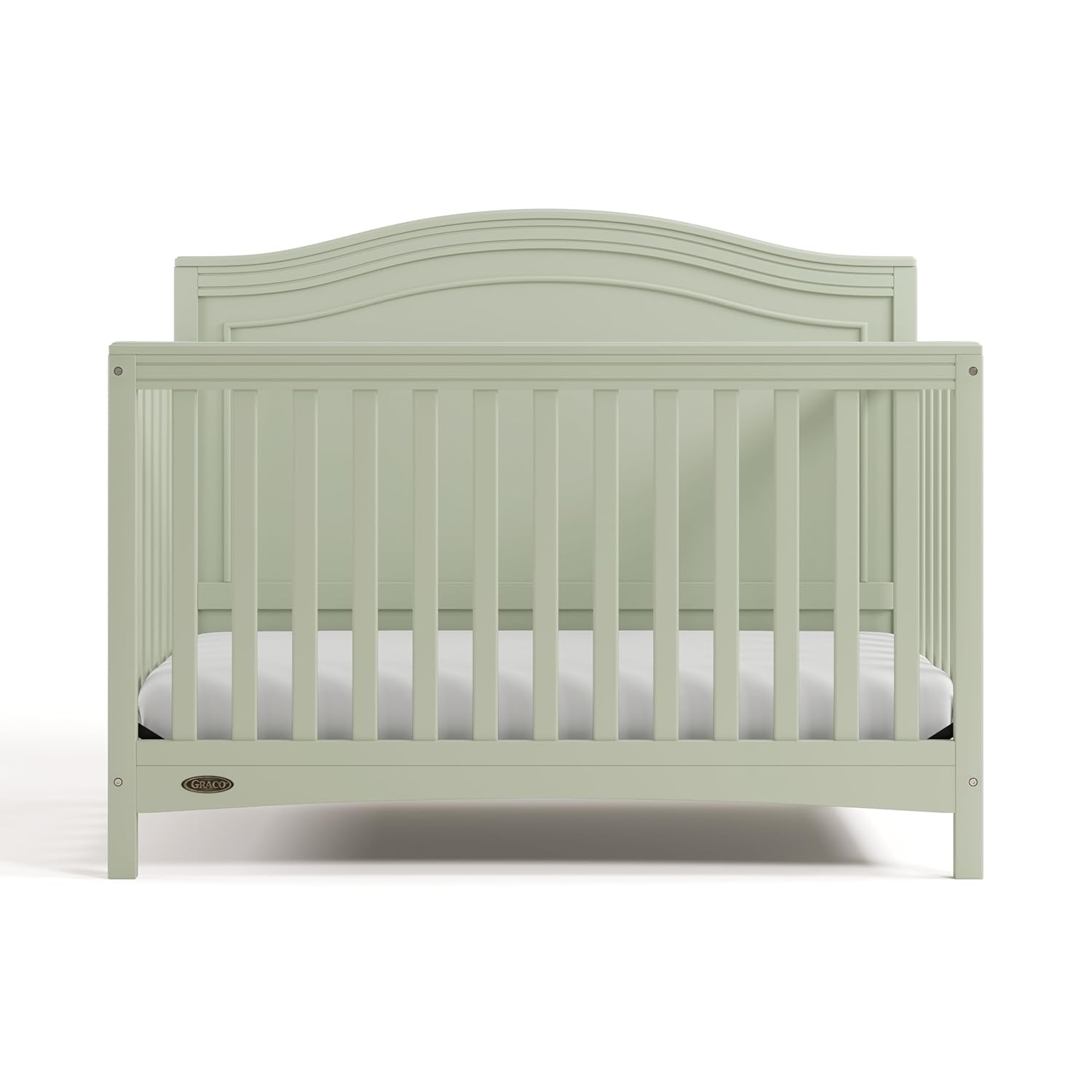 Graco Paris 4-in-1 Convertible Crib – GREENGUARD Gold Certified, Converts to Toddler Bed and Daybed, Fits Standard Full-Size Crib Mattress, Adjustable Mattress Support Base (Sage)