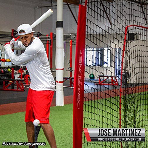 PowerNet Baseball Softball Practice Net 7x7 with Deluxe Tee (Yellow) | Practice Hitting, Pitching, Batting, Fielding | Portable, Backstop, Training Aid, Bow Frame | Training Equipment Bundle