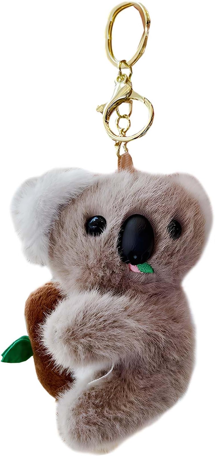 Koala Keychain - Adorable Plush Animal Key Ring, Fluffy Bag Purse Charms, Car Key Accessory, Party Favor Gift for Women