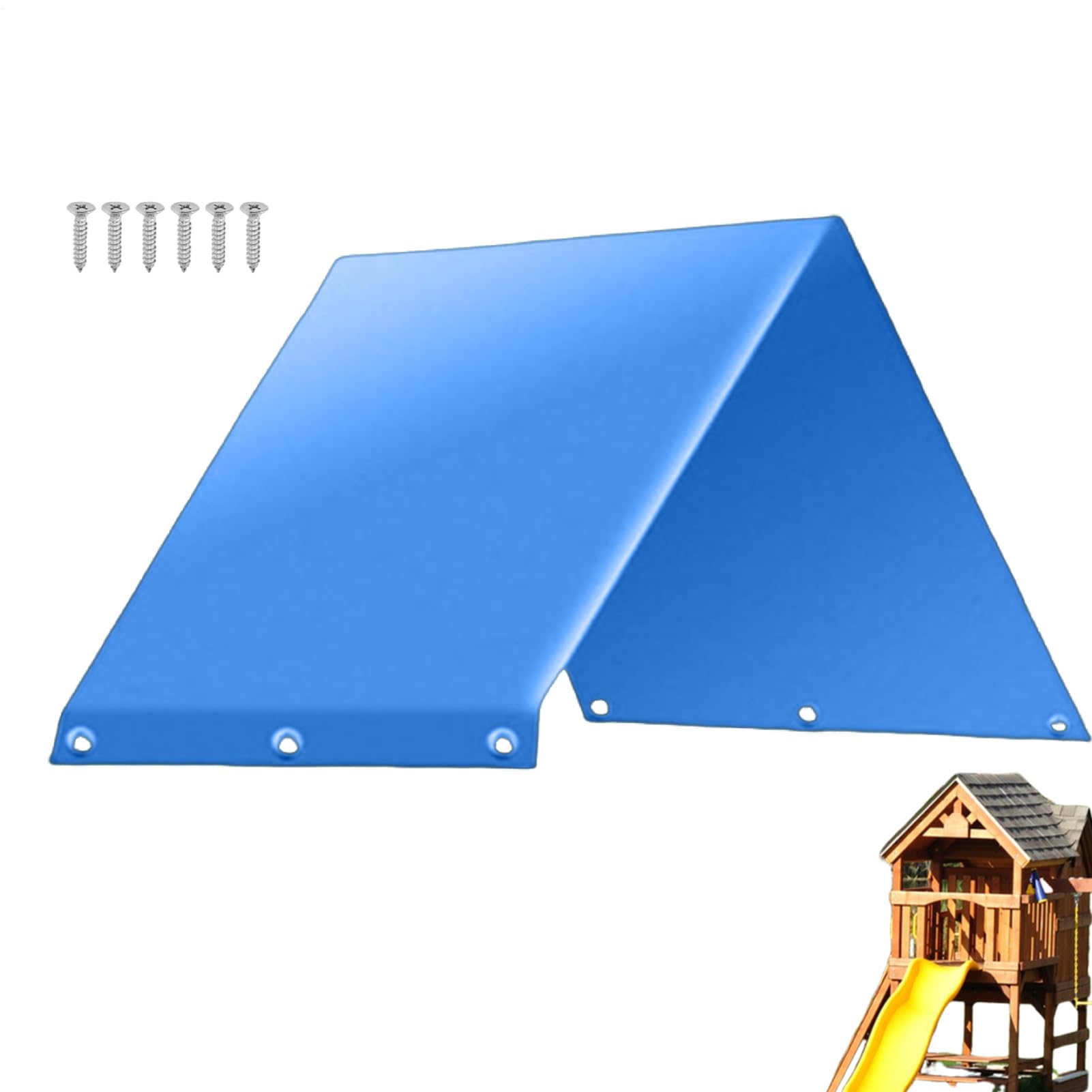 Playset Canopy Replacement, 52"x 90" Outdoor Swingset Shade Kids Playground Roof Canopy Replacement Waterproof Cover Outdoor Playhouse Accessories