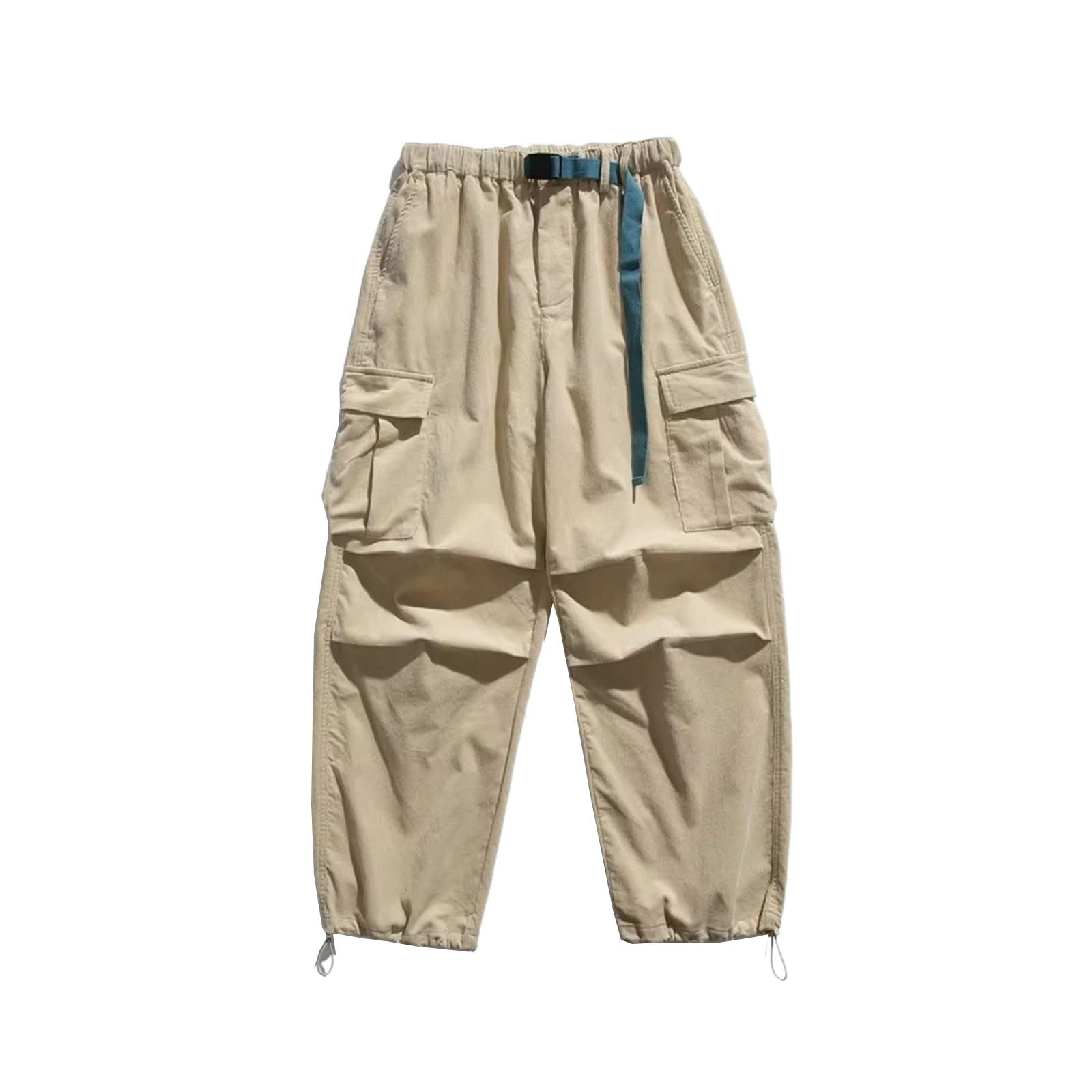 Pantalones de Carga de Pana para Hombre, Pantalones Unisex Holgados Casuales callejeros