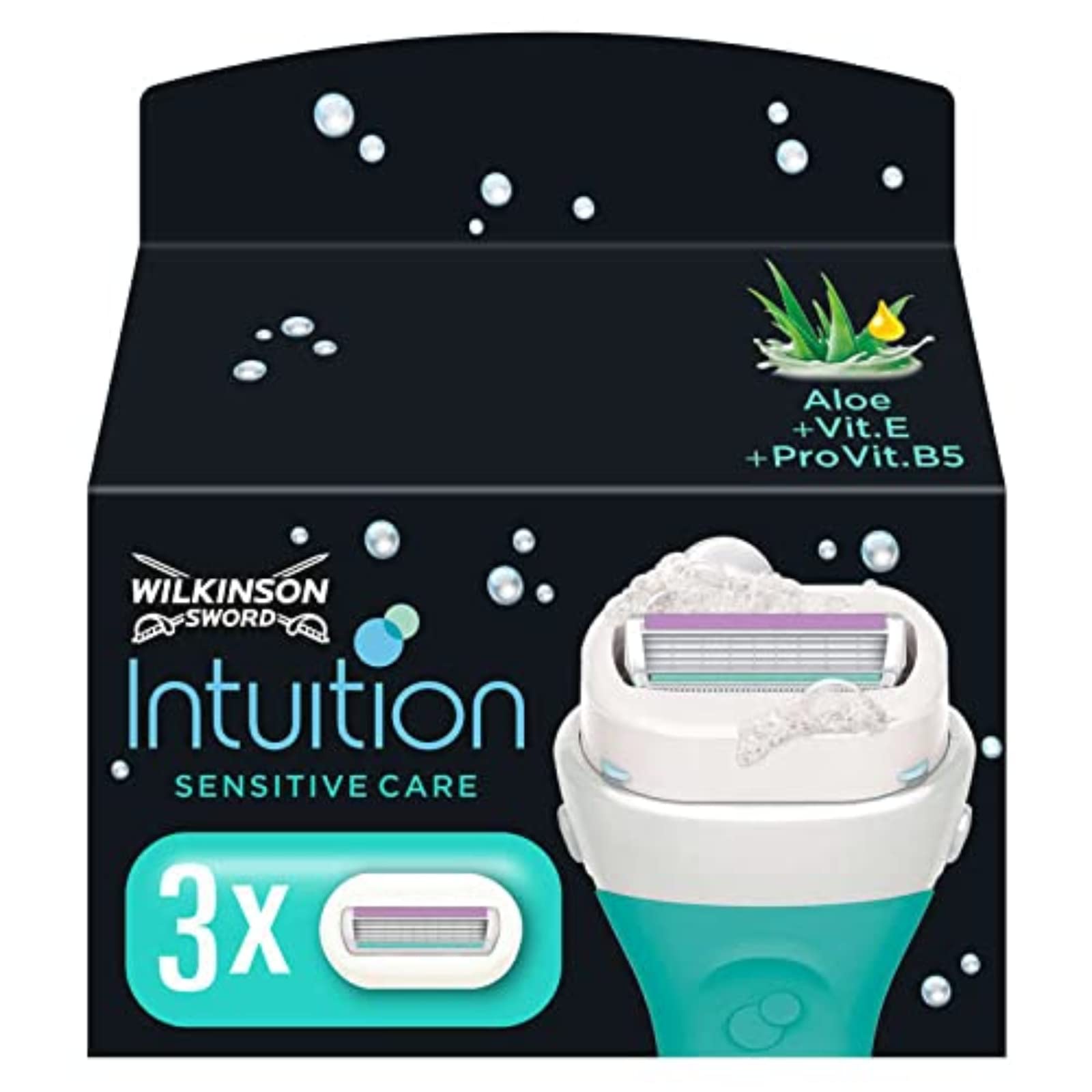 Wilkinson Sword intuition Sensitive Care Rasierklingen – Ersatzklingen, 9 Stück (3x3), 3er Pack
