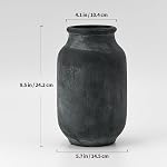 SIDUCAL Rustic Farmhouse Flower Vase | 9.5 Inch Large Ceramic Vase | Pampas Grass Vase | Modern Farmhouse Decor Vase for Home Decor, Table, Living Room Decoration, Shelf Decor, Mantel, Black