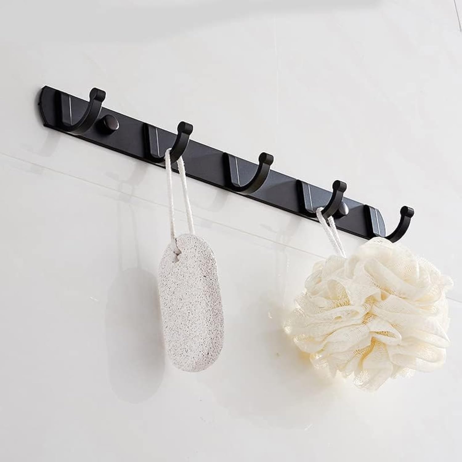 QYINXIU Coat Hooks, 5-Hook Wall Rack, Door Hanger, Heavy Duty Storage Wall Hooks for Bedroom, Kitchen Bathroom Storage Organizer Hanger, Kitchen Clothes Bags Hats Towels Hanging