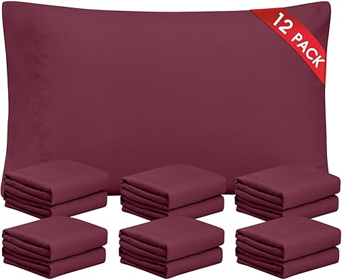 Miniatura 126 de FreshCulture Sage Green Pillowcases Queen Size 12 Pack - Bulk Pillowcase Set - Envelope Closure - Soft Brushed Microfiber Fabric - 20x30 Inches