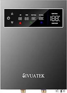 18kW Tankless Water Heater Electric 240V SIVUATEK, Self-Modulating Power for Optimal Efficiency, On Demand Instant Hot Water for Whole House, LED Display, ETL Certified