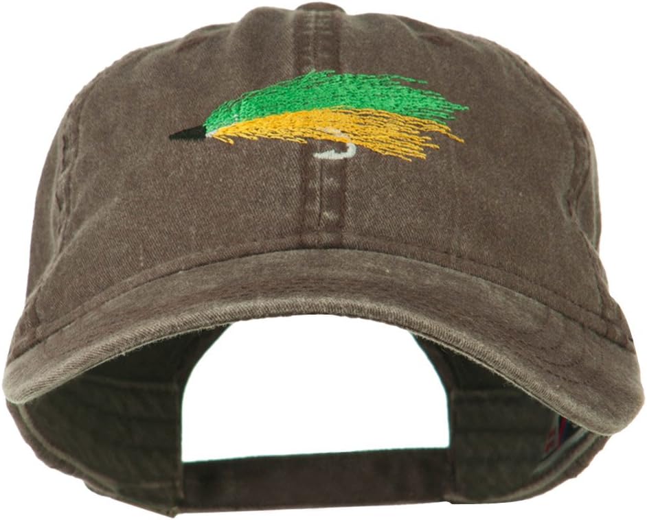 e4Hats.com Fishing Green Fly Embroidered Washed Cap