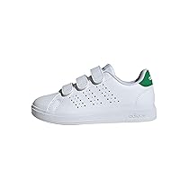 adidas Advantage Base 2.0 Shoes Children, Scarpe da Tennis, Cloud White, Cloud White, Green, 31.5 EU