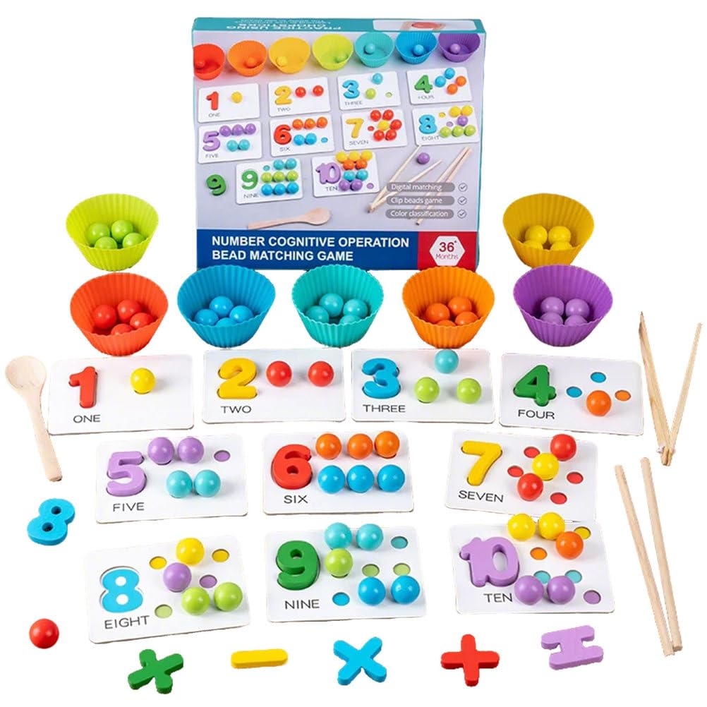 Juego de contar números con cuentas Montessori para solucionar la falta de concentración