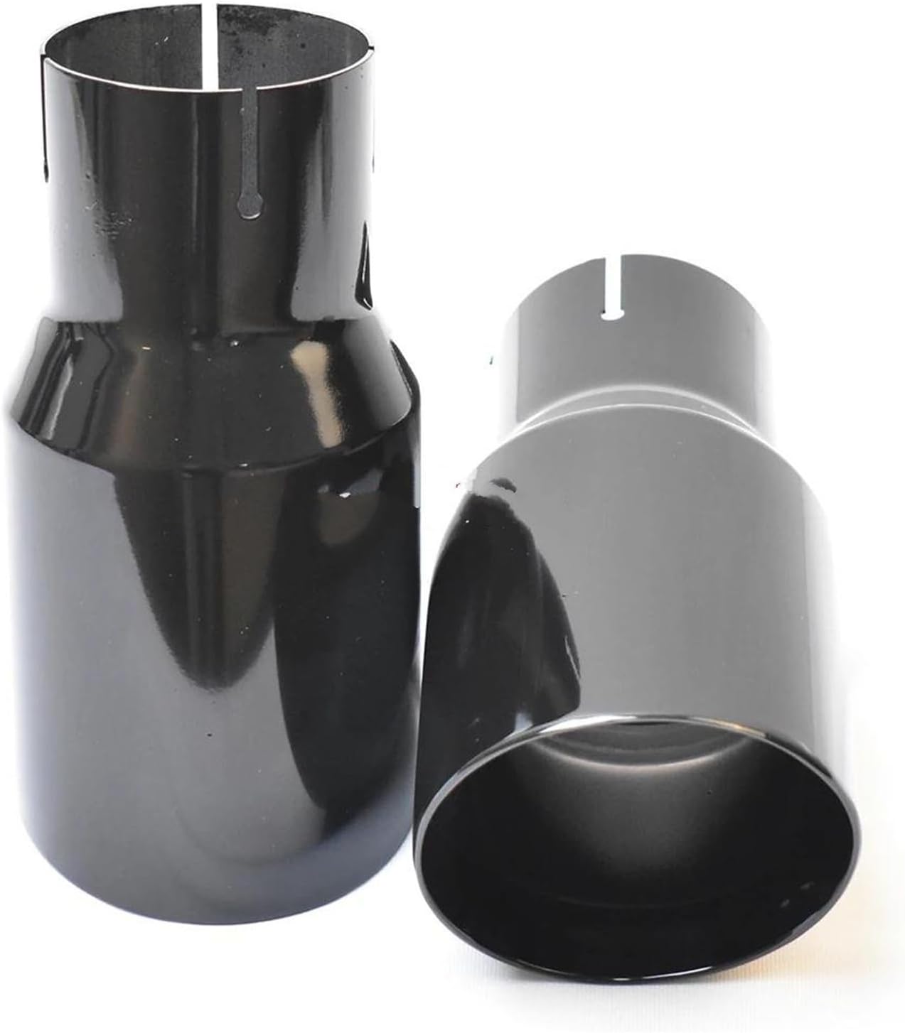 車用排気管 1 PC 車修正されたステンレス鋼光沢のある黒の排気管ユニバーサルベベル Edeg 光沢のあるマフラー先端 カーマフラ​