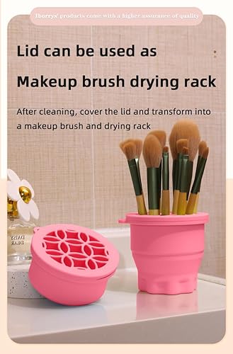 Miniatura 2 de Taza de limpieza de silicona para brochas de maquillaje  Porta brochas de maquillaje de silicona plegable portátil, alfombrilla de limpieza de
