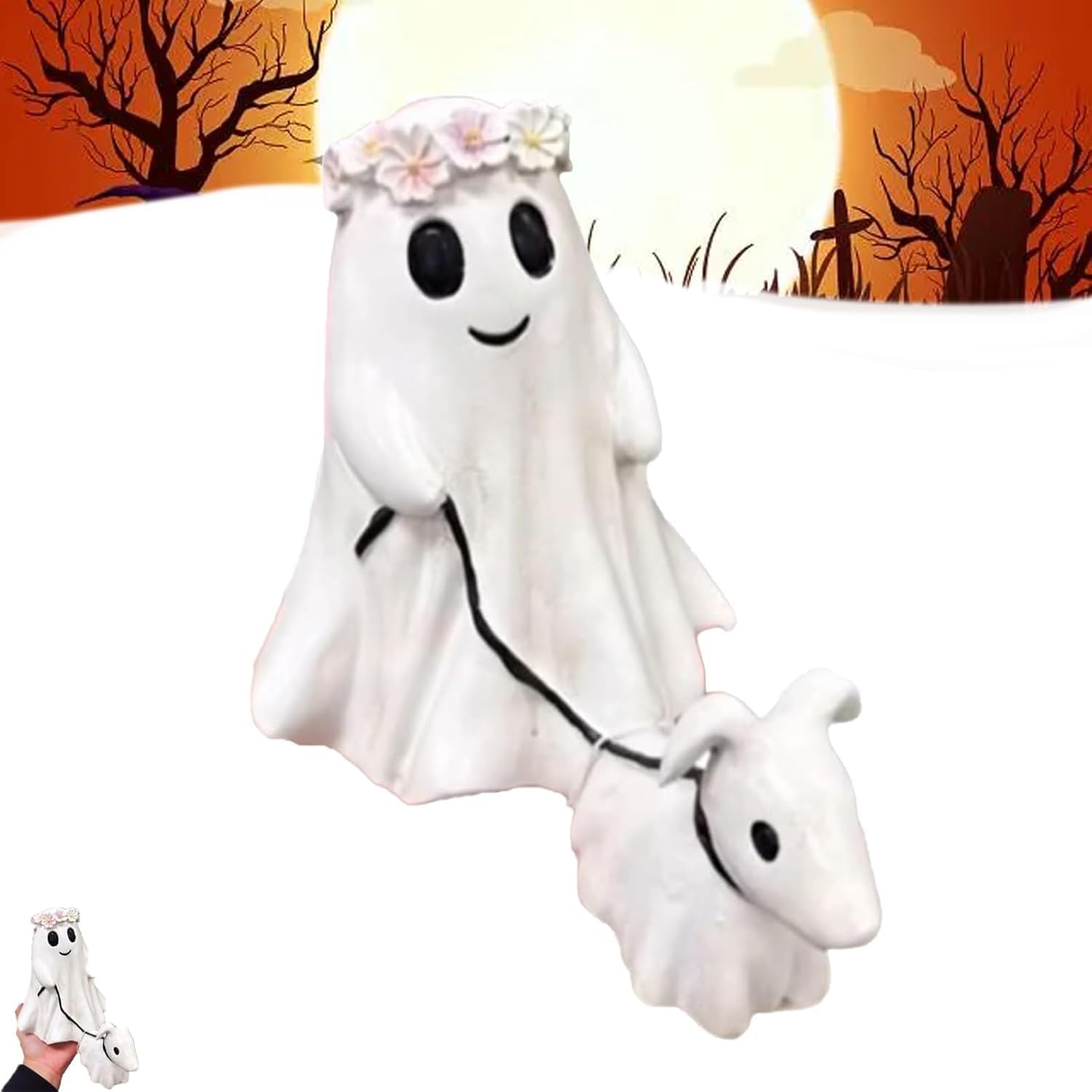 Süße Geister Figur Für Halloween Deko - Niedliche Geisterstatue Aus PVC Für Indoor & Outdoor