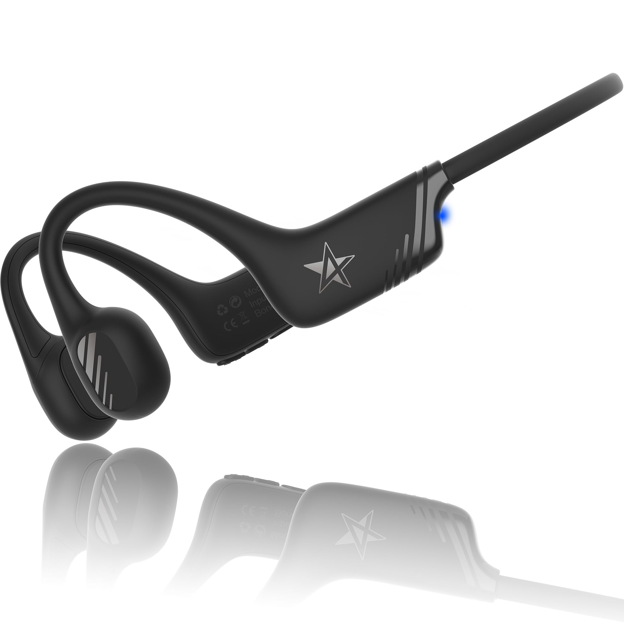 Cuffie a conduzione ossea, auricolari aperti con microfono, Bluetooth 5.4 IPX5, resistenti al sudore, per sport e fitness, allenamento, corsa, ciclismo, palestra, escursionismo...