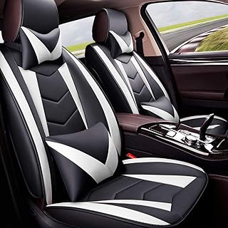 YSDS-JZ General Cojín De Asiento De Coche Cojín De Asiento De Coche Cojín De 5 Plazas Cubra DE CUERCO DE CUERCO DE CUERCO DE PU Accesorios DE Coche DE PUS AUMENTARIO Universal,Blanco